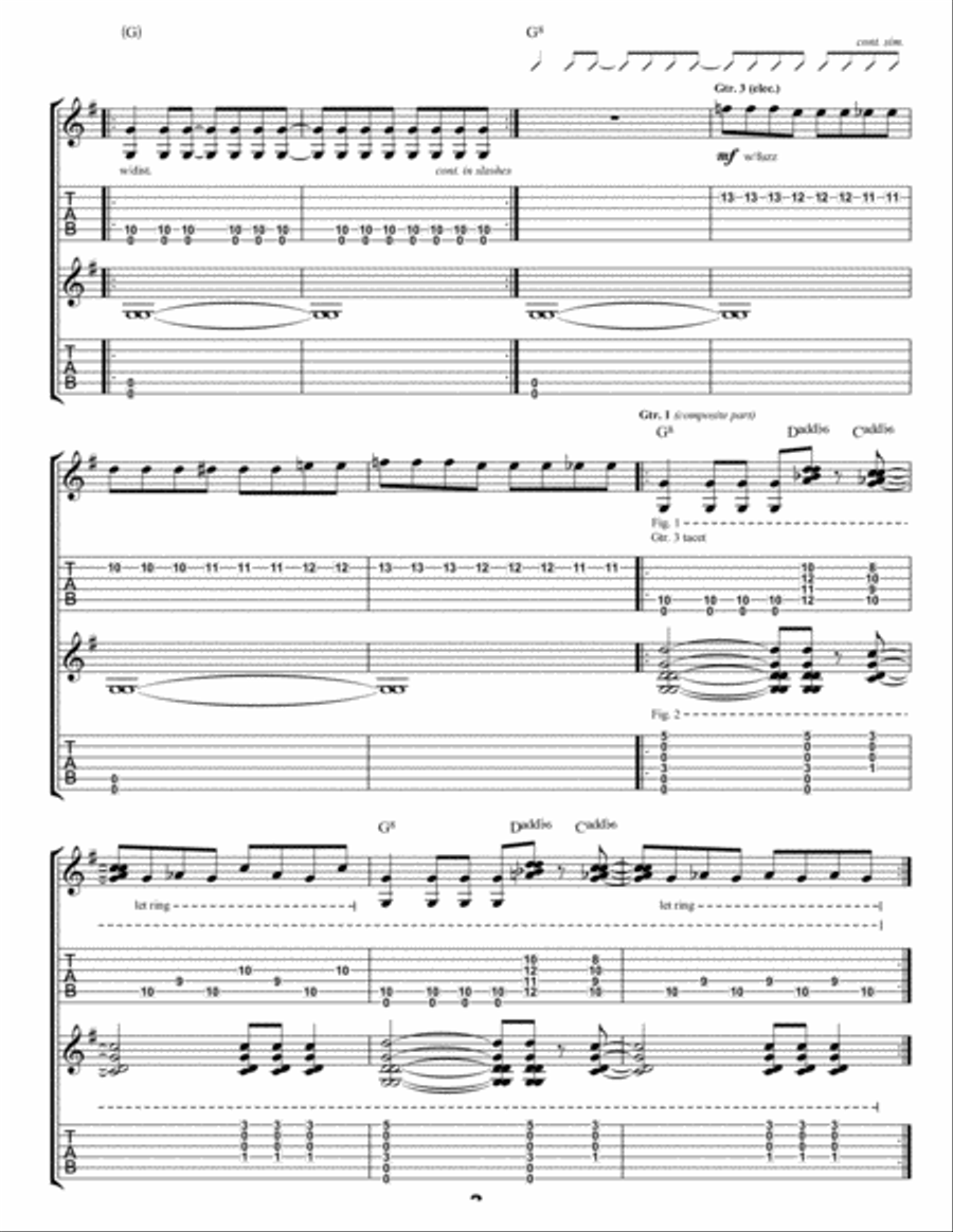 Sugar Kane Guitar Tablature Digital Sheet Music Sheet Music Plus