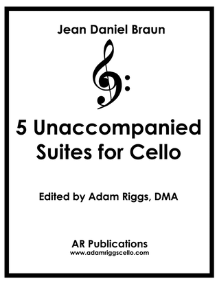 Book cover for Jean Daniel Braun: 5 Unaccompanied Suites for Solo Cello