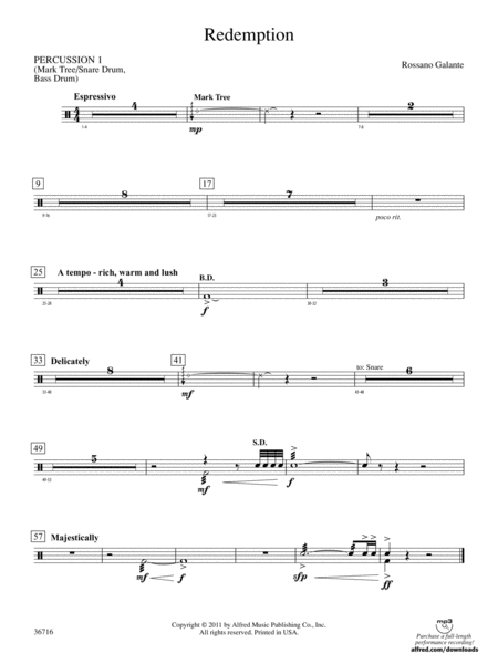 Redemption: 1st Percussion by Rossano Galante Concert Band - Digital Sheet Music