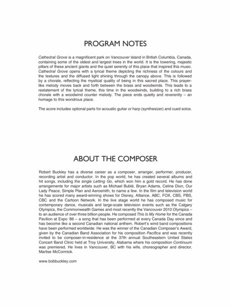 Cathedral Grove - Full Score