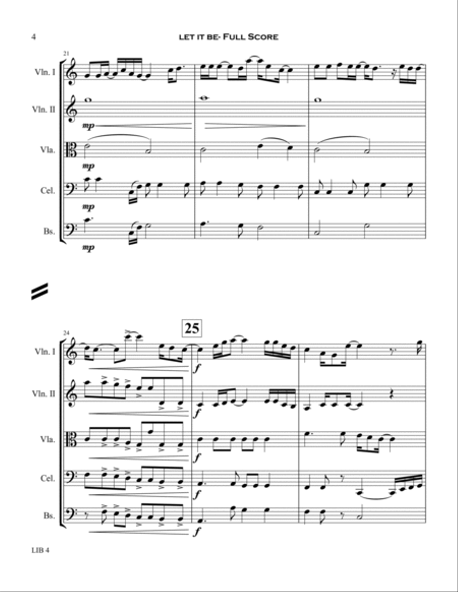 Let It Be String Quartet scores gallery preview page 4