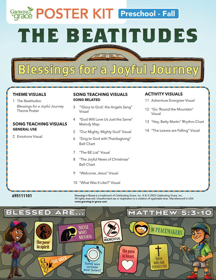 The Beatitudes Preschool Curriculum-Fall Poster Kit Posters & Prints scores gallery preview page 1