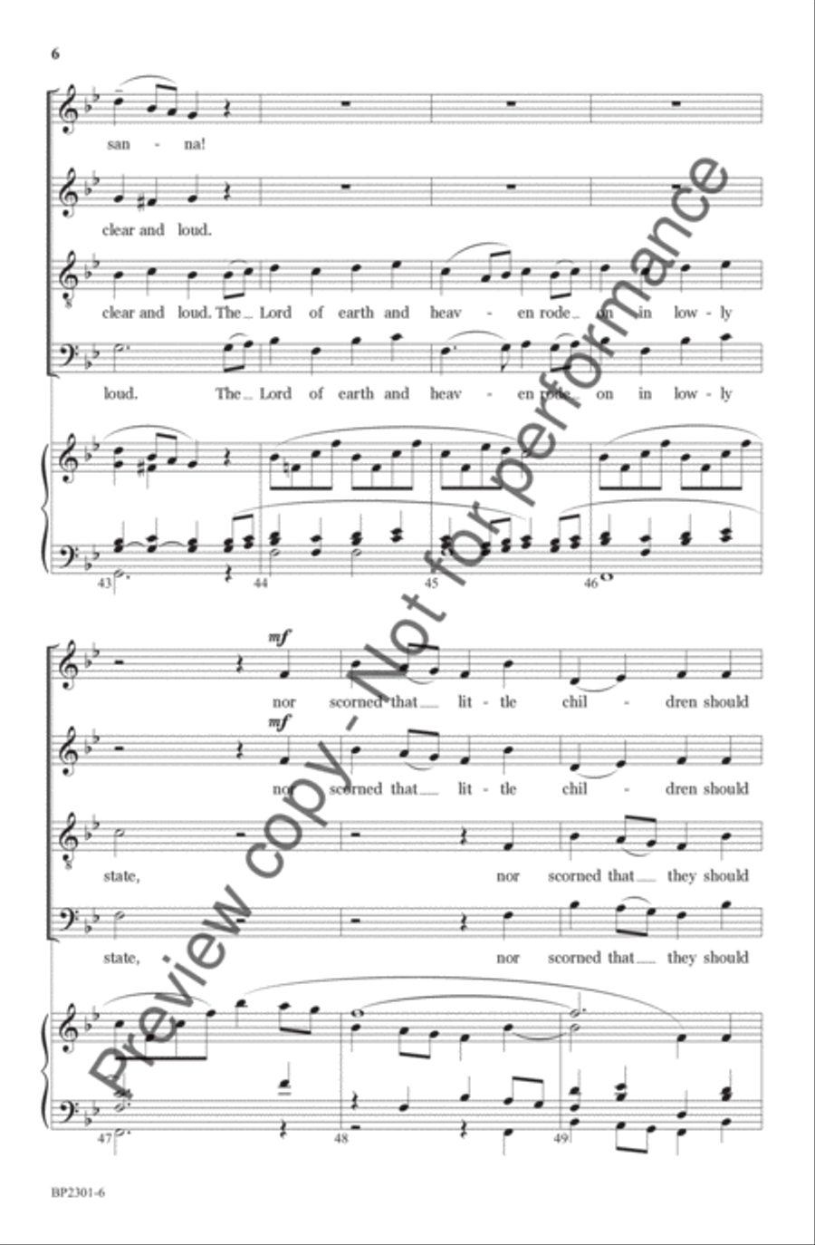 Hosanna, Loud Hosanna 4-Part scores gallery preview page 7