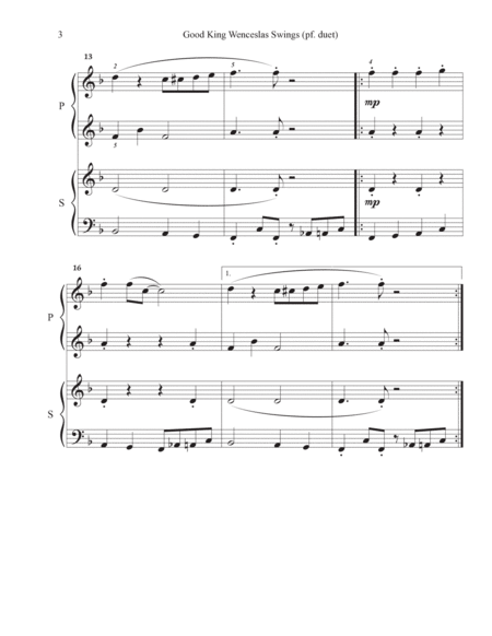 Good King Wenceslas Swings (1 piano 4 hands) complete set image number null