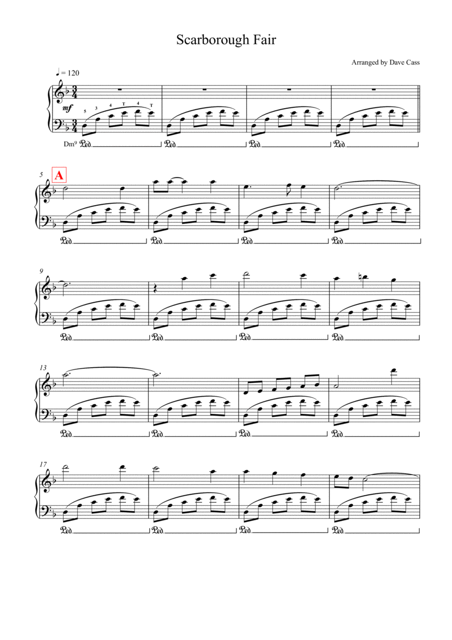 Scarborough Fair Scarborough Fair Piano scores gallery preview page 1