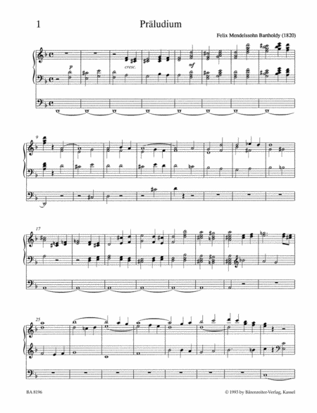 Neue Ausgabe samtlicher Orgelwerke, Band 1 by Felix Bartholdy Mendelssohn Organ - Sheet Music