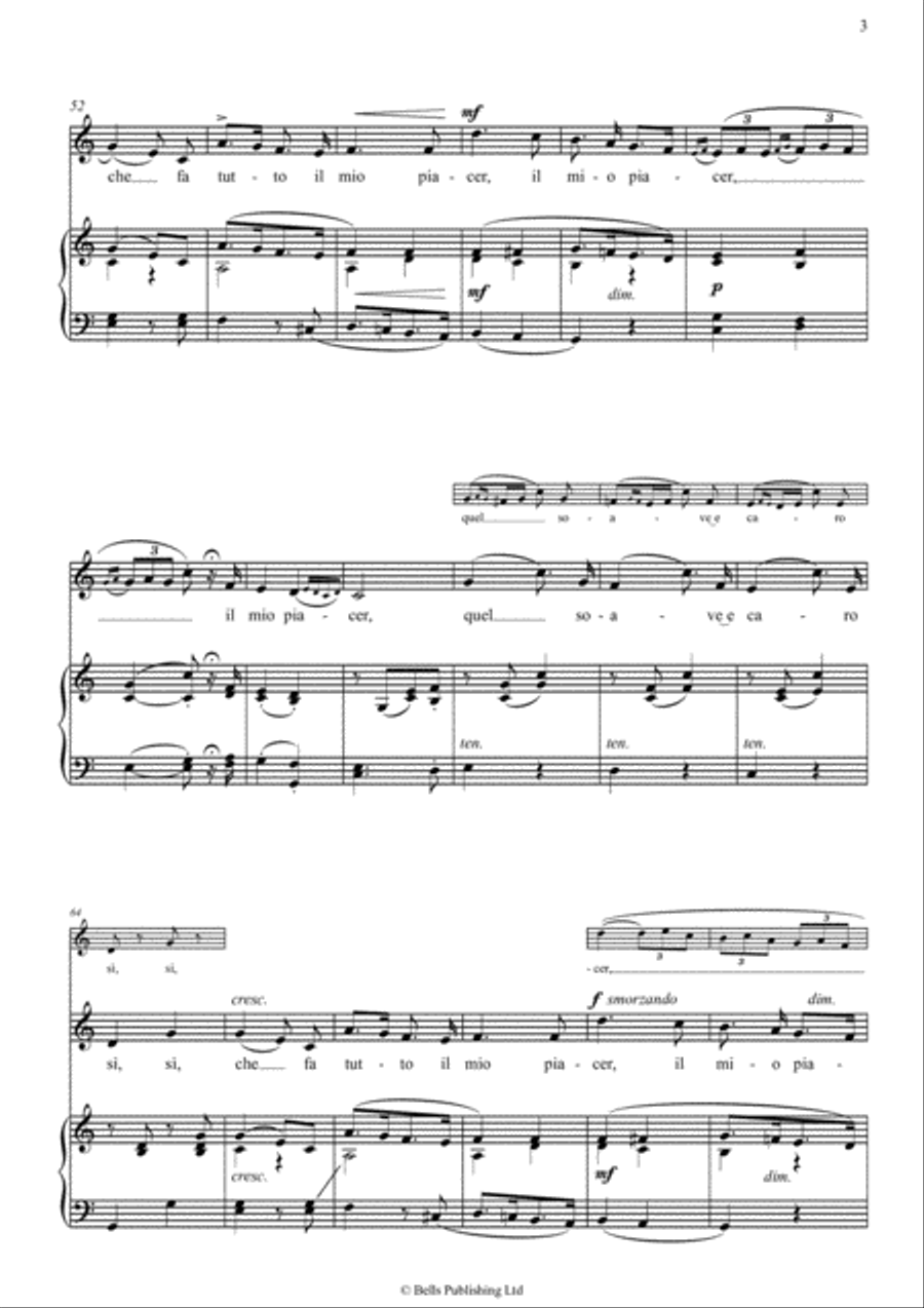 Pur dicesti, o bocca bella (C Major) Voice Solo scores gallery preview page 3