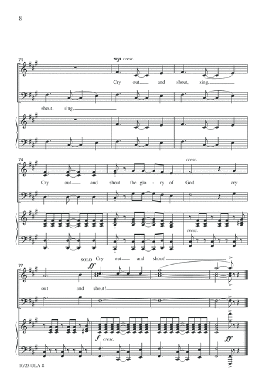 Cry Out 3-Part scores gallery preview page 8