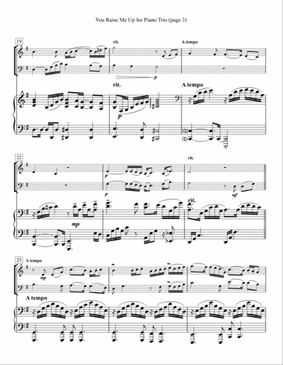 You Raise Me Up You Raise Me Up Piano Trio scores gallery preview page 3