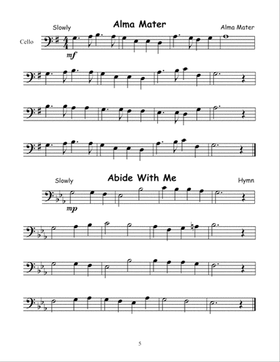 101 Easy Songs for Cello Cello scores gallery preview page 6
