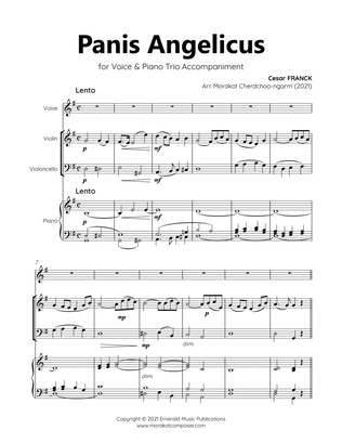 Book cover for Panis Angelicus for Voice & Piano Trio Accompaniment