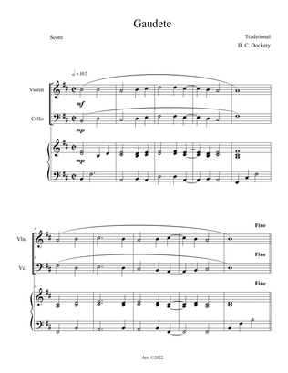 Gaudete (Violin and Cello Duet with Piano Accompaniment)