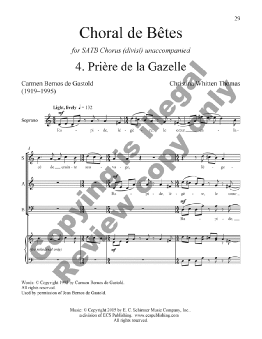 Choral de Bêtes Choral de Bêtes Divisi scores gallery preview page 48