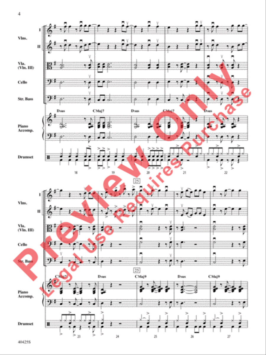 Teenage Dream / Super Bass Mash-Up String Orchestra scores gallery preview page 5