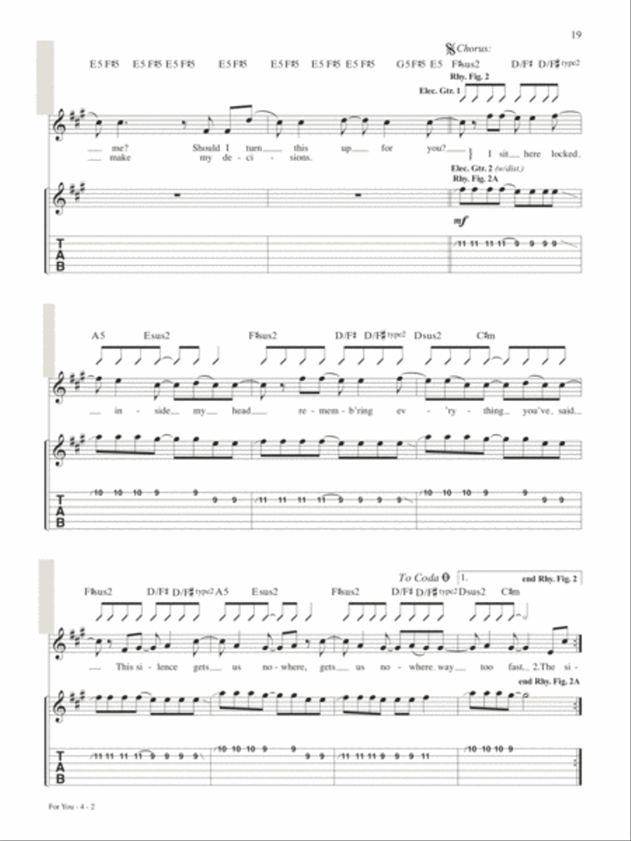 For You For You Guitar Tablature scores gallery preview page 2