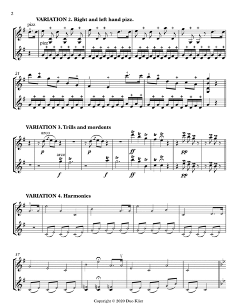 Happy Birthday Virtuoso Variations (Violin Duet) String Duet scores gallery preview page 3