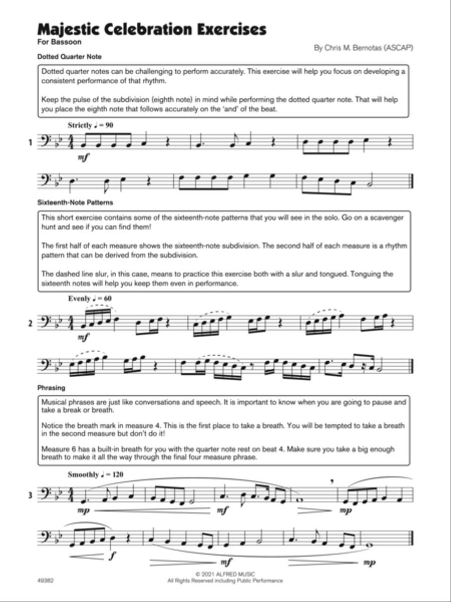 Majestic Celebration (Sound Innovations Soloist, Bassoon) Small Ensemble scores gallery preview page 3