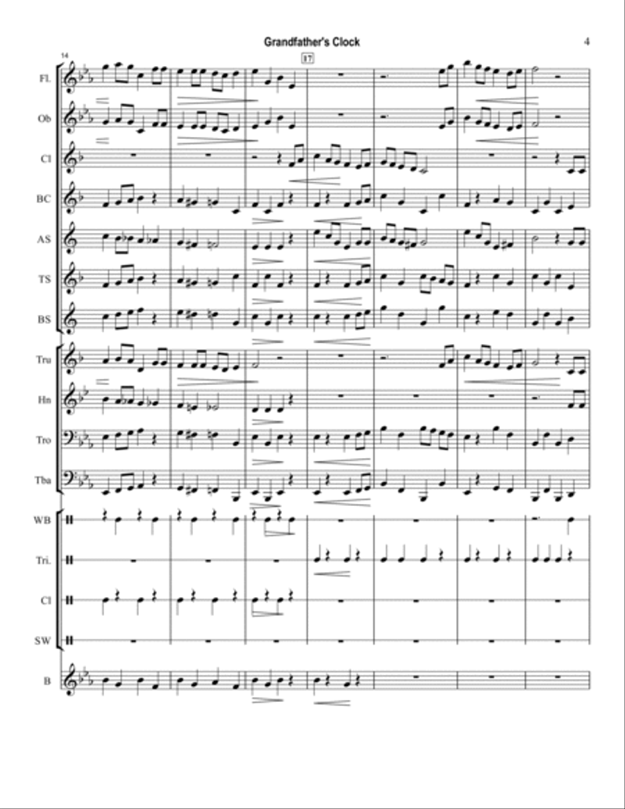 Grandfather’s Clock with Hickory Dickory Dock Concert Band scores gallery preview page 4