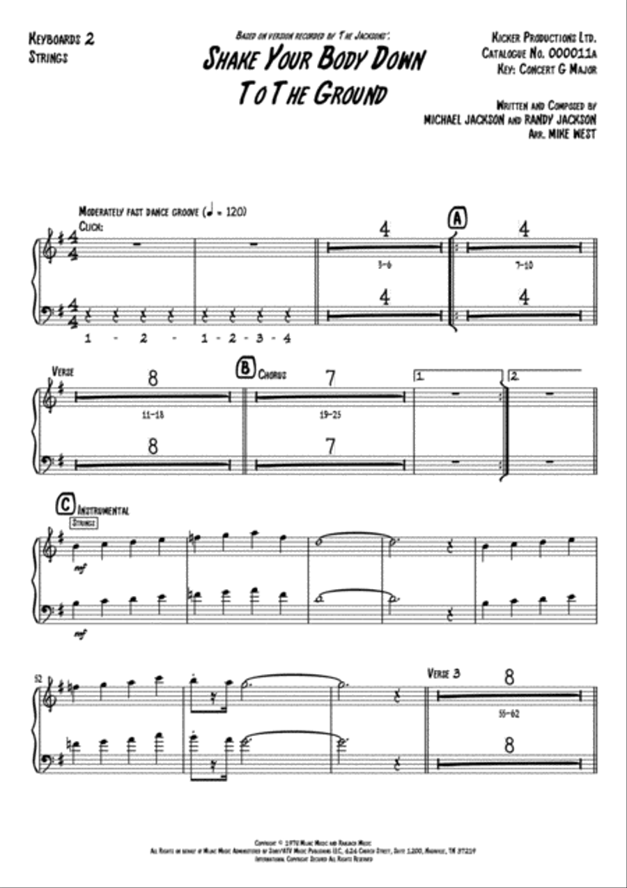 Shake Your Body Down To The Ground Small Ensemble scores gallery preview page 2