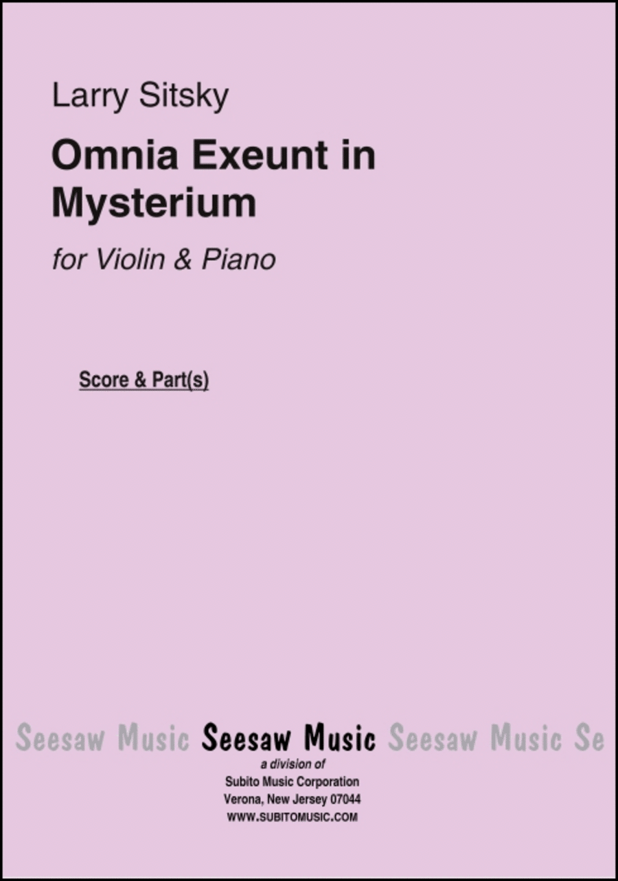 Omnia Exeunt in Mysterium Sonata