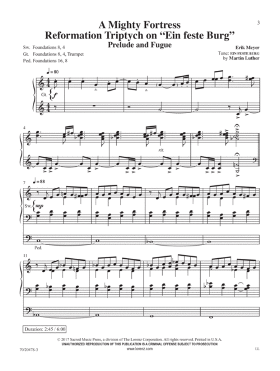 A Mighty Fortress A Mighty Fortress Organ Solo scores gallery preview page 2