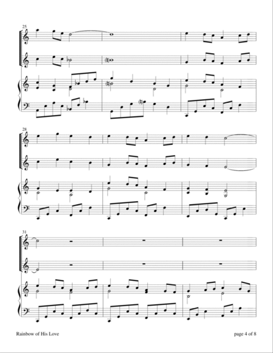Rainbow of His Love (for Violin and/or Flute duet with Piano Accompaniment) Flute scores gallery preview page 6