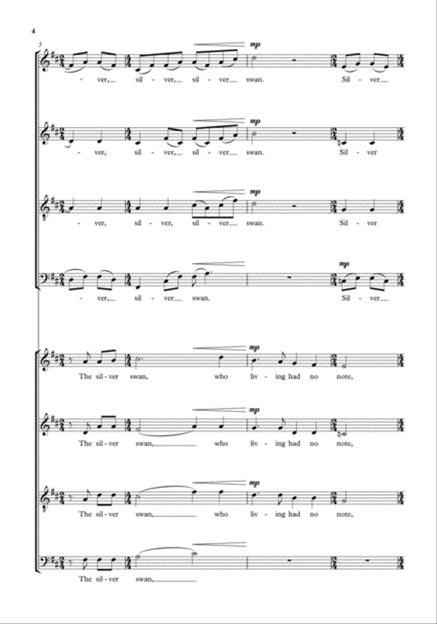 Silver swan 4-Part scores gallery preview page 3