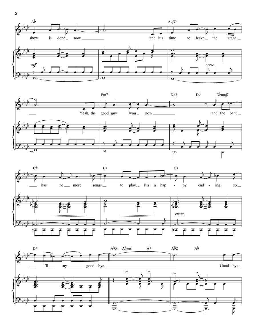 Goodbye (from Catch Me If You Can) Tenor Voice scores gallery preview page 2