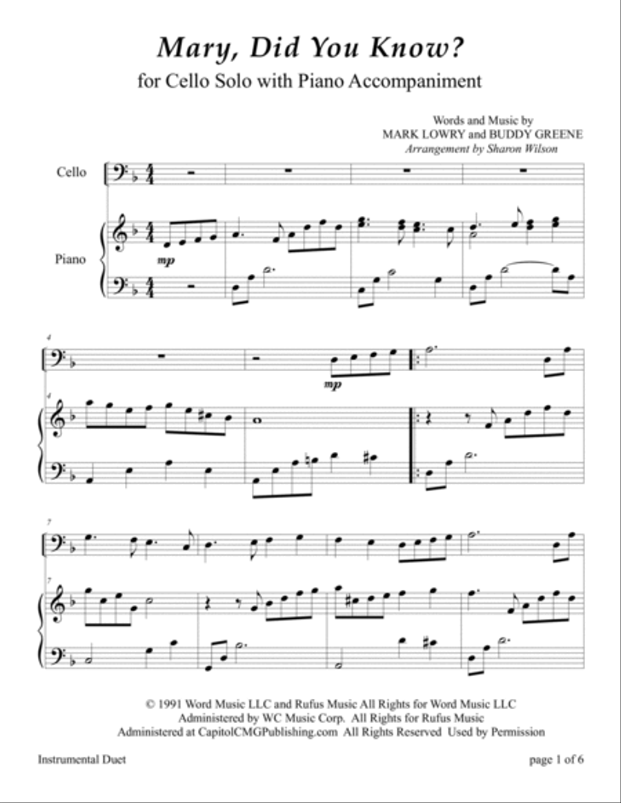 Mary, Did You Know? Piano scores gallery preview page 5