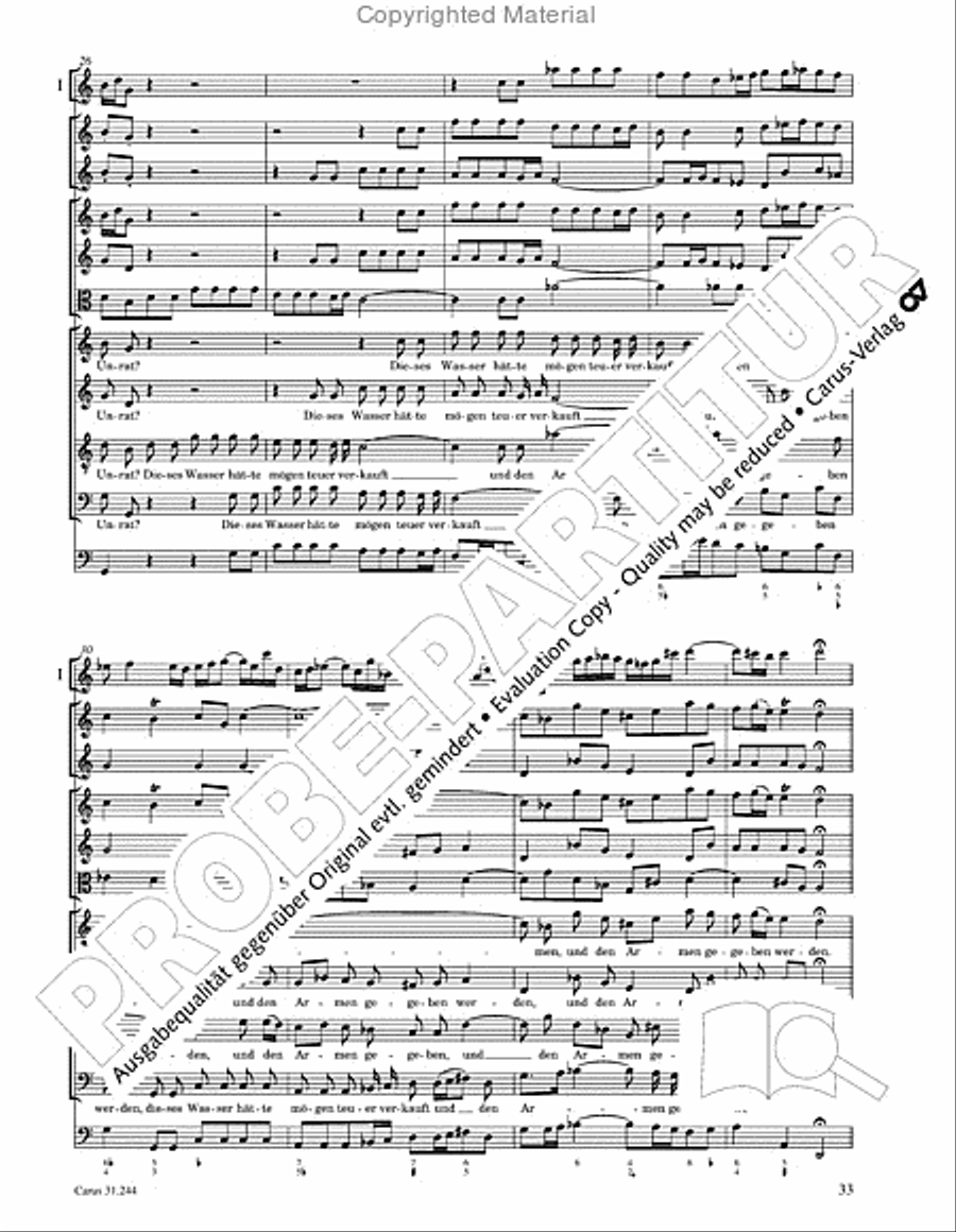 St. Matthew Passion (Matthaus-Passion) 4-Part scores gallery preview page 35