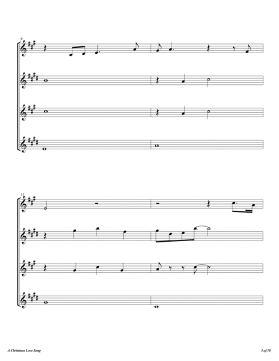 A Christmas Love Song Woodwind Quartet scores gallery preview page 4
