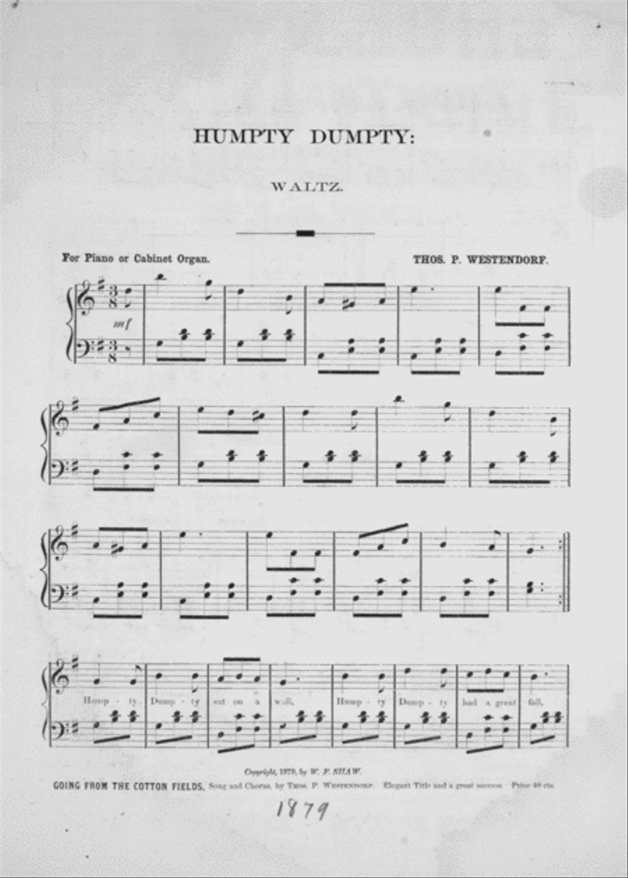 Humpty Dumpty. Waltz Voice scores gallery preview page 2