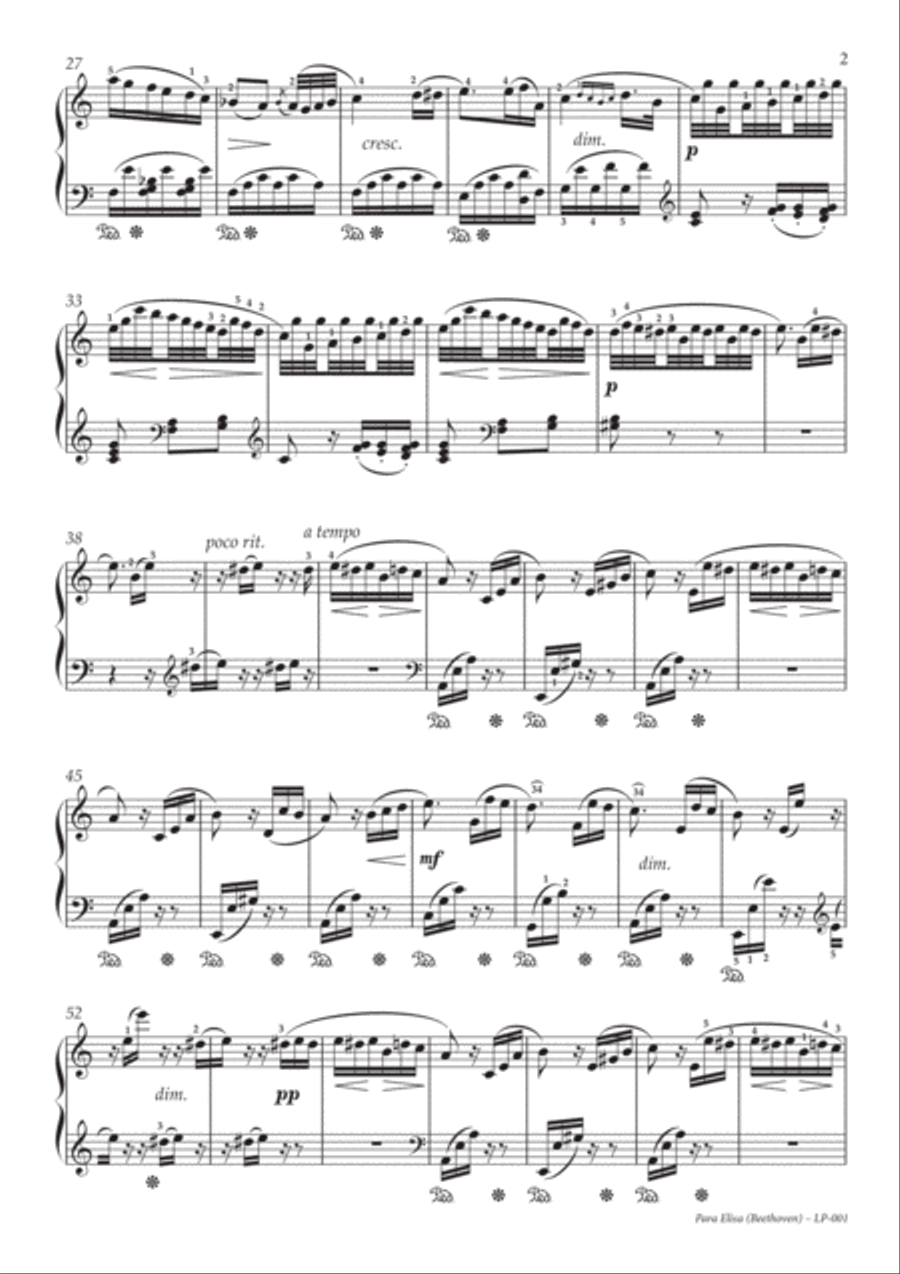 Für Elise (Albumblatt, WoO 59) Piano Solo scores gallery preview page 2
