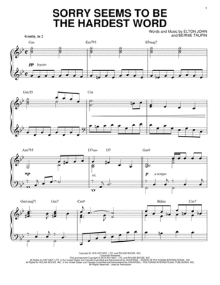 Sorry Seems To Be The Hardest Word [Jazz version] (arr. Brent Edstrom)