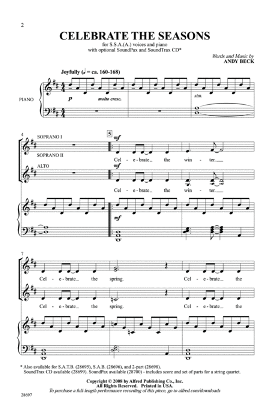 Celebrate the Seasons Celebrate the Seasons Women's Choir scores gallery preview page 2