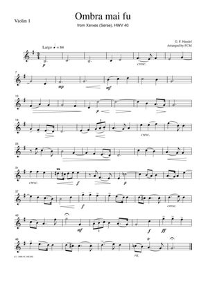 Book cover for Handel Ombra mai fu (Largo), for string quartet, CH107