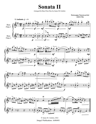 Book cover for Sammartini: Sonata Op. 1 No. 2 for Bass Flute Duo