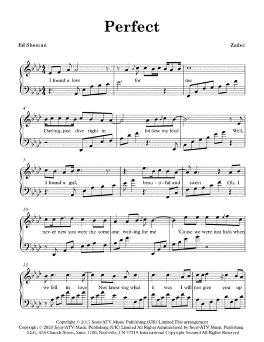 Perfect Piano Solo scores gallery preview page 1