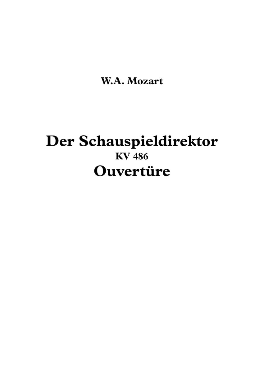Der Schauspieldirektor KV 486 - Ouvertüre - W.A. Mozart image number null