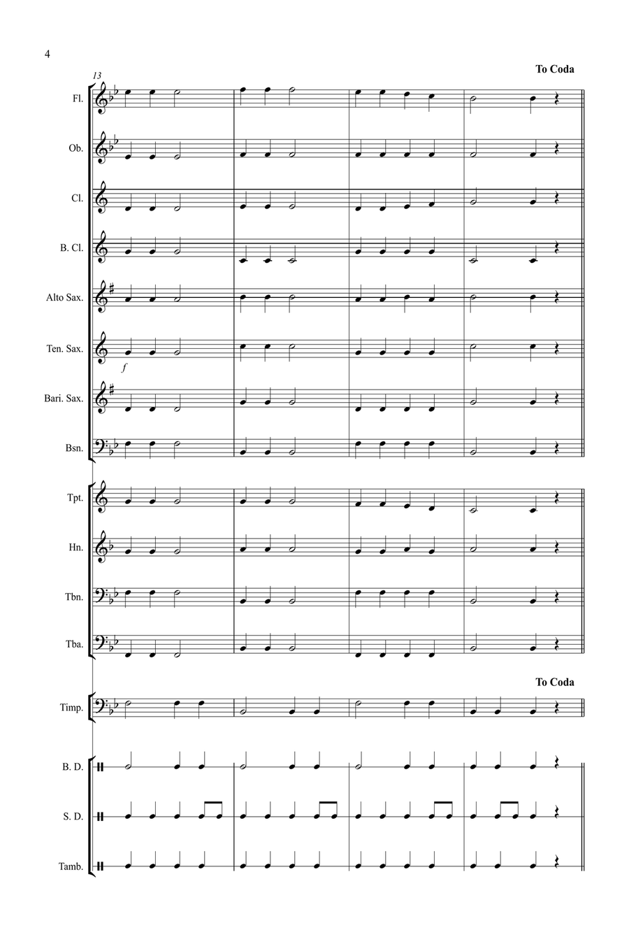 Flute Fantasy - Flute Feature for Beginning Band Concert Band scores gallery preview page 4