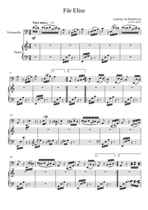 Beethoven - Für Elise (Violoncello Solo)