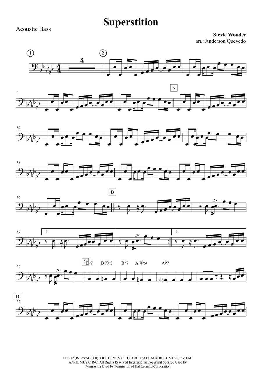 Superstition Bass Guitar scores gallery preview page 1