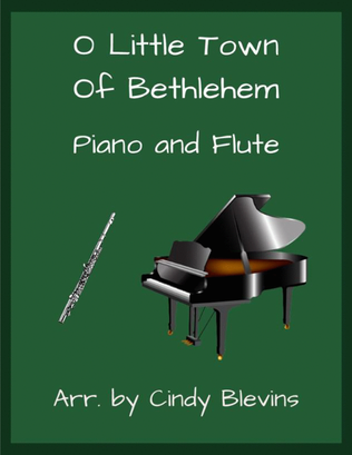 Book cover for O Little Town of Bethlehem, for Piano and Flute