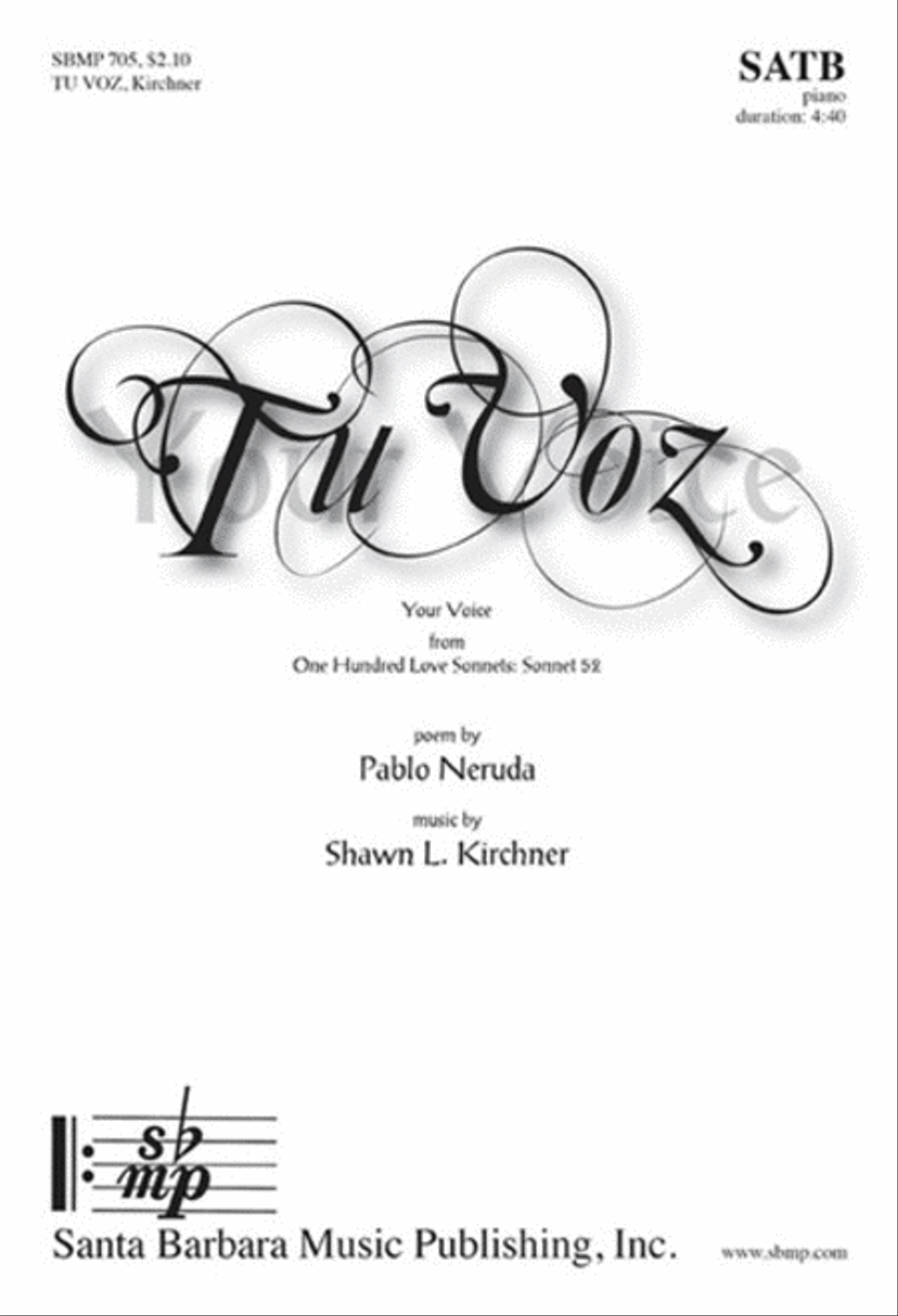 Tu Voz - SATB Octavo 4-Part scores gallery preview page 1