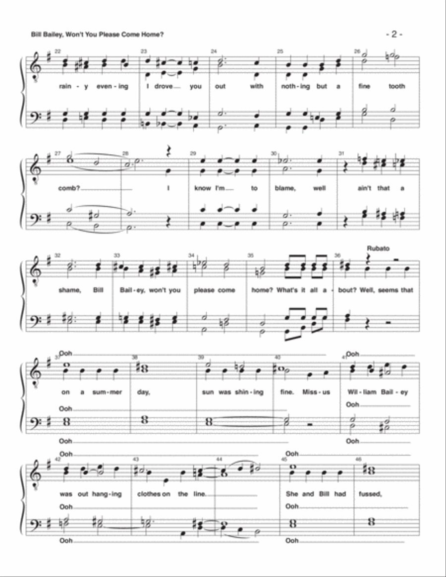 BILL BAILEY, WON'T YOU PLEASE COME HOME TTBB scores gallery preview page 2