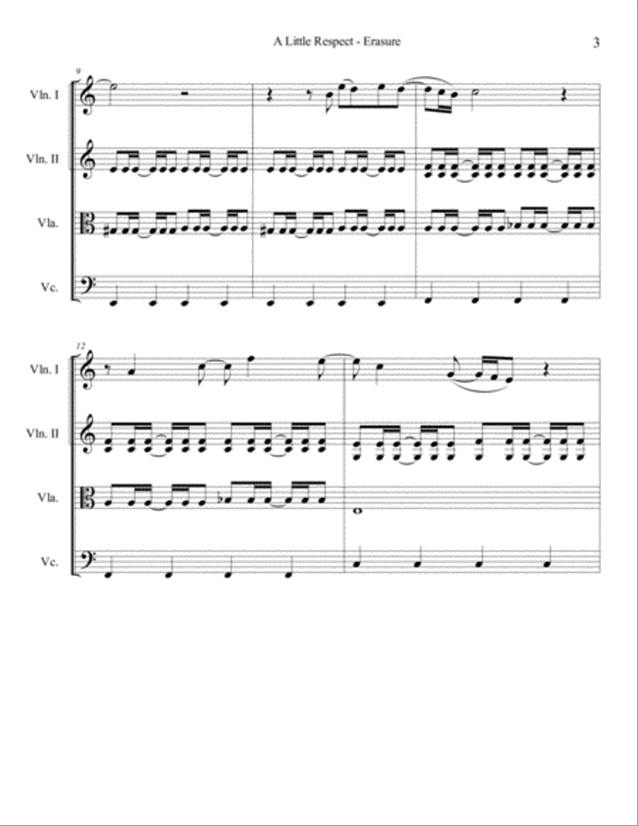 A Little Respect A Little Respect String Quartet scores gallery preview page 3