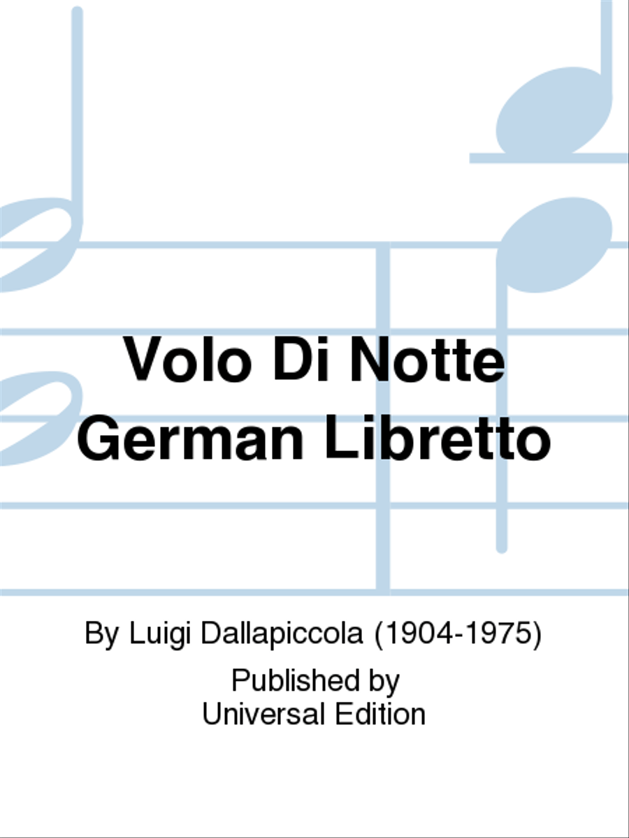 Volo Di Notte German Libretto Libretti scores gallery preview page 1