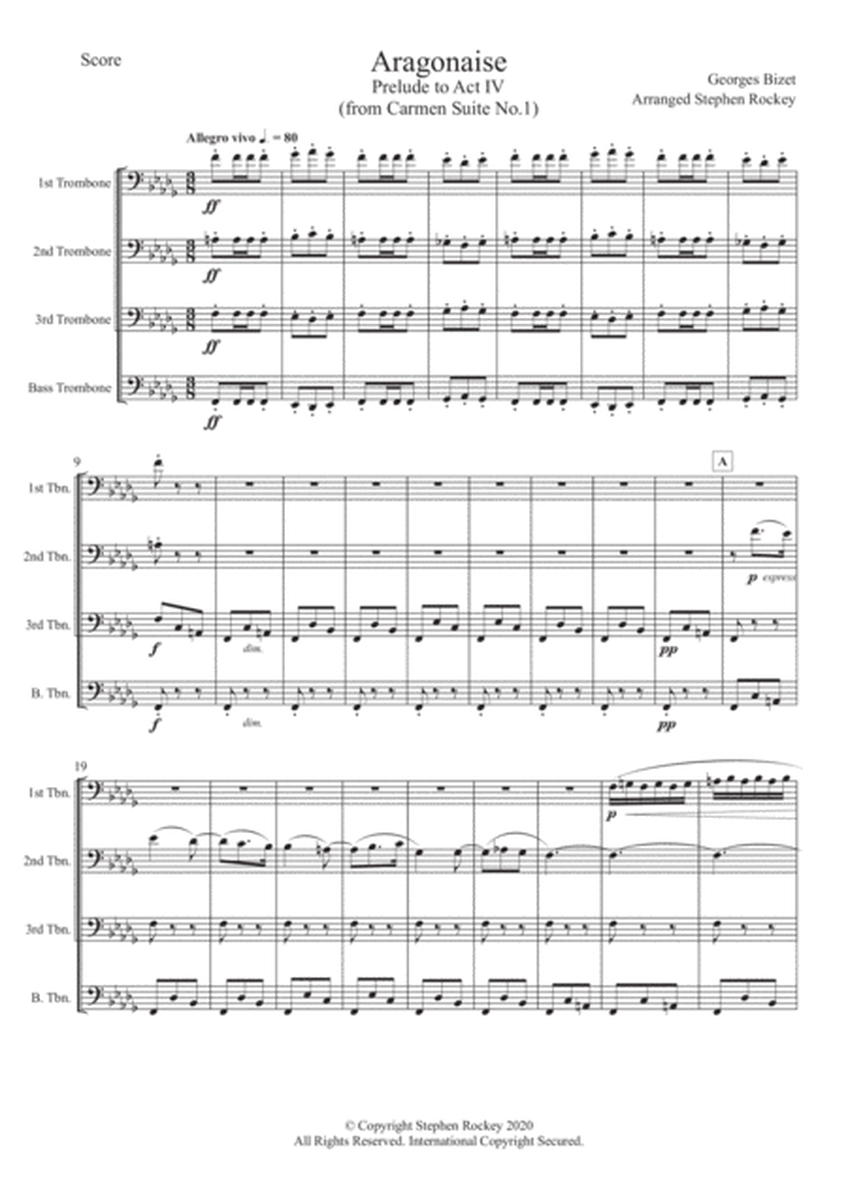 Aragonaise from Carmen for Trombone Quartet image number null