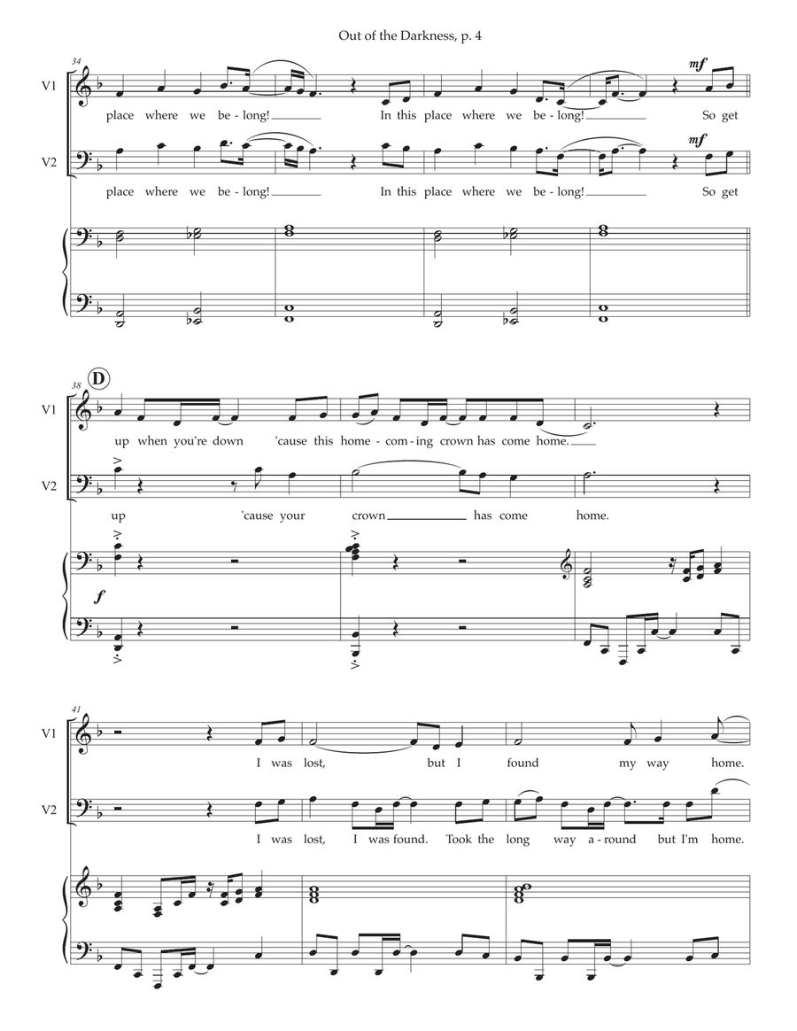 Out Of The Darkness (A Place Where We Belong) 2-Part scores gallery preview page 4