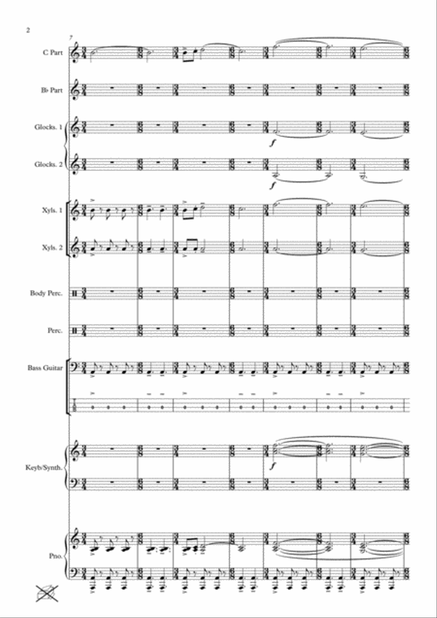 AsCent - a piece for classroom ensemble Small Ensemble scores gallery preview page 6